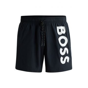 Pantaloni scurti de baie cu logo Octopus - Negru