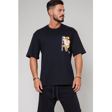 Set de pantaloni scurti si tricou cu imprimeu - 2 piese