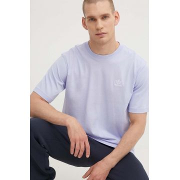 adidas Originals tricou din bumbac barbati, culoarea violet, neted, IR9696