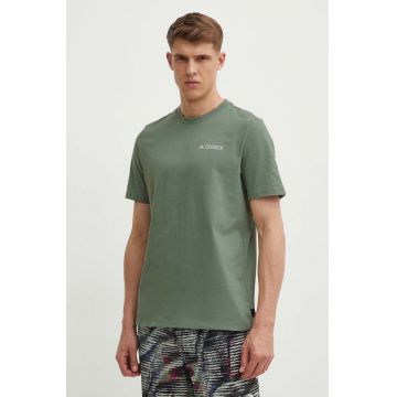 adidas TERREX tricou sport culoarea verde, cu imprimeu, IS0283