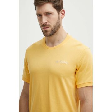 adidas TERREX tricou sport Xploric culoarea galben, neted, IN4616