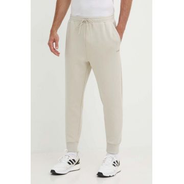 Boss Green pantaloni de trening culoarea bej, neted