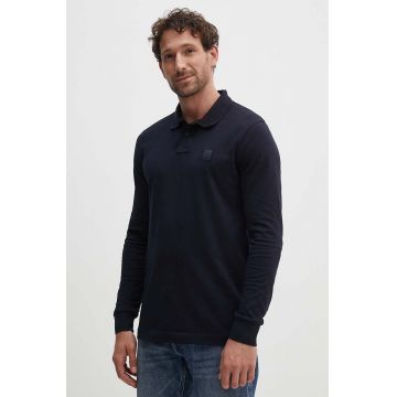 Boss Orange longsleeve barbati, culoarea albastru marin, neted, 50507704