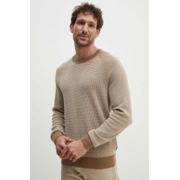 BOSS pulover de lana barbati, culoarea bej, light, 50519616
