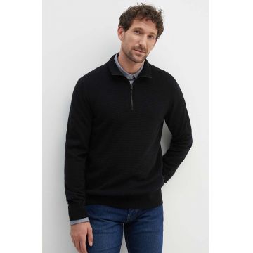 BOSS pulover de lana barbati, culoarea negru, light, cu turtleneck, 50519590