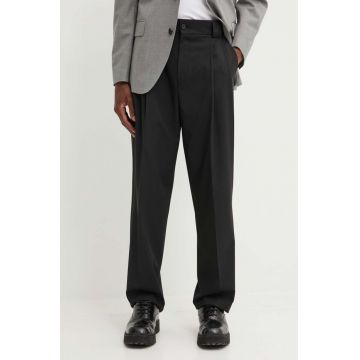 HUGO pantaloni barbati, culoarea negru, drept, 50519672