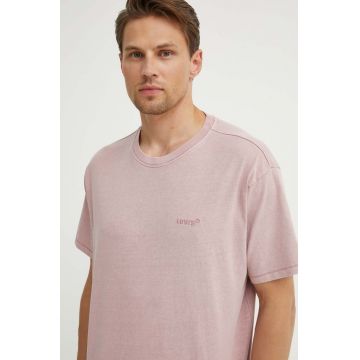 Levi's tricou din bumbac barbati, culoarea roz, modelator