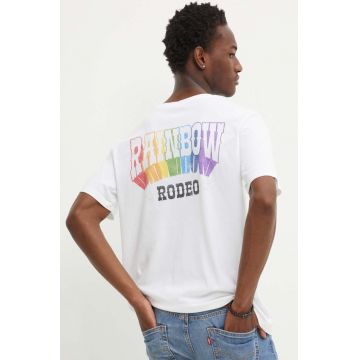 Levi's tricou din bumbac Pride barbati, culoarea alb, cu imprimeu