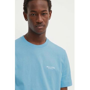 Marc O'Polo tricou din bumbac barbati, culoarea turcoaz, cu imprimeu, 424201251546