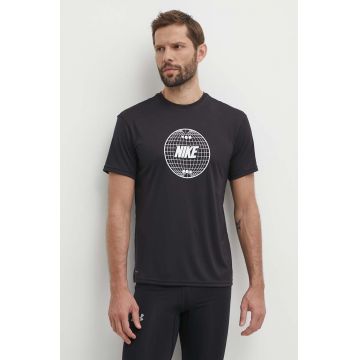 Nike tricou de antrenament Lead Line culoarea negru, cu imprimeu