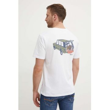 Pepe Jeans tricou din bumbac ARMIND barbati, culoarea alb, cu imprimeu, PM509642