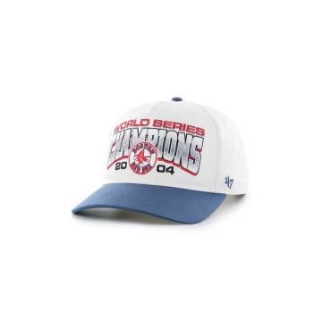 47 brand șapcă de baseball din bumbac MLB Boston Red Sox culoarea alb, cu imprimeu, BCWS-ARCHH02CTP-WH04