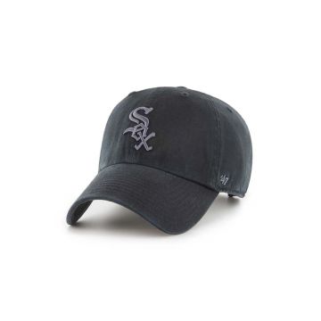 47 brand șapcă de baseball din bumbac MLB Chicago White Sox culoarea negru, cu imprimeu, B-RGW06GWS-BKG