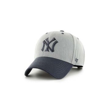 47 brand șapcă de baseball din bumbac MLB New York Yankees culoarea gri, cu imprimeu, BCPTN-MLDTT17KHP-GY10