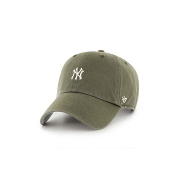 47 brand șapcă de baseball din bumbac MLB New York Yankees culoarea maro, cu imprimeu, B-BSRNR17GWS-SWA