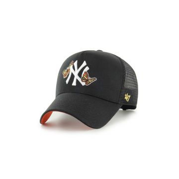 47 brand șapcă de baseball din bumbac MLB New York Yankees culoarea negru, cu imprimeu, B-ICNDT17CTP-BK