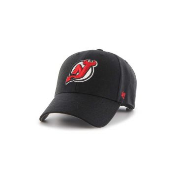 47 brand șapcă de baseball din bumbac NHL New Jersey Devils culoarea negru, cu imprimeu, H-MVP11WBV-BK