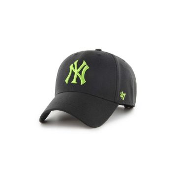 47 brand șapcă din amestec de lână MLB New York Yankees culoarea negru, cu imprimeu, B-MVPSP17WBP-BKAM