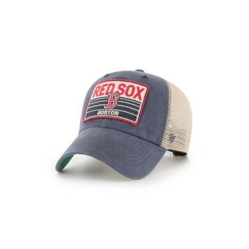 47 brand sapca MLB Boston Red Sox culoarea albastru marin, cu imprimeu, B-FRSTK02BXP-VN