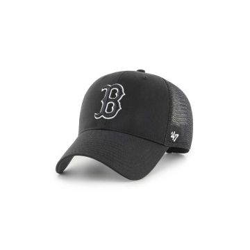 47 brand sapca MLB Boston Red Sox culoarea negru, cu imprimeu, B-BRANS02CTP-BKD