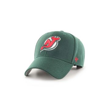 47 brand sapca NHL New Jersey Devils culoarea verde, cu imprimeu, HVIN-MVP11WBV-DG82