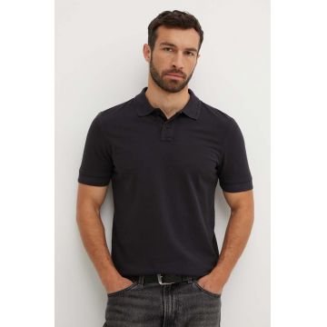 BOSS Orange polo de bumbac culoarea negru, neted, 50507813