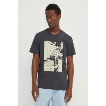 G-Star Raw tricou din bumbac barbati, culoarea gri, cu imprimeu, D24686-336