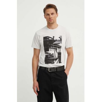 G-Star Raw tricou din bumbac barbati, culoarea gri, cu imprimeu, D24686-336