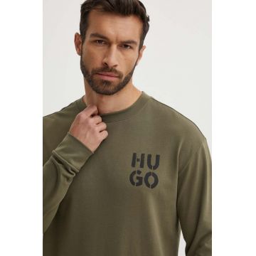 HUGO bluză lounge culoarea verde, cu imprimeu, 50520462