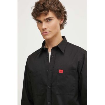 HUGO camasa barbati, culoarea negru, cu guler clasic, regular, 50519614