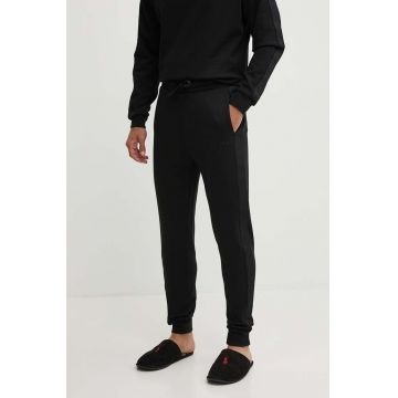 HUGO pantaloni lounge din bumbac culoarea negru, neted, 50520501