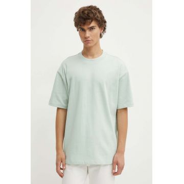 HUGO tricou din bumbac barbati, culoarea verde, neted, 50516664