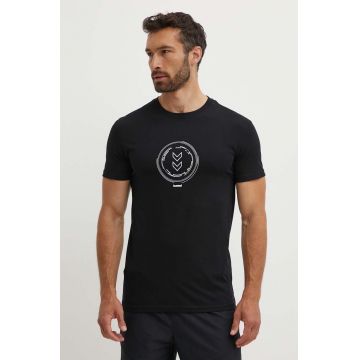 Hummel tricou Active Circle barbati, culoarea negru, cu imprimeu, 224521