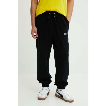 Karl Lagerfeld Jeans pantaloni de trening din bumbac culoarea negru, neted, 245D1001