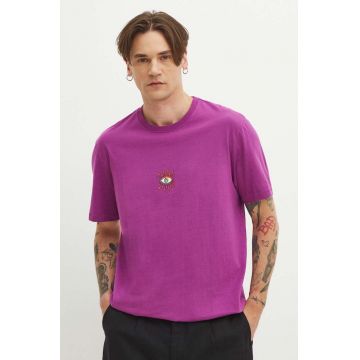 Medicine tricou din bumbac barbati, culoarea violet, cu imprimeu
