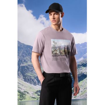 Medicine tricou din bumbac barbati, culoarea violet, cu imprimeu