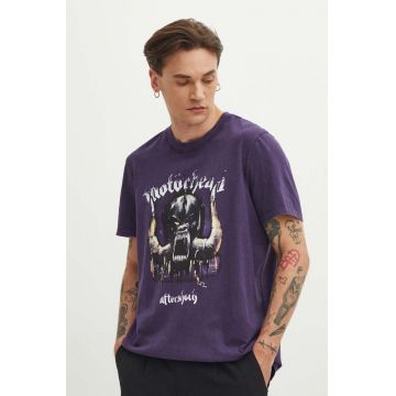 Medicine tricou din bumbac barbati, culoarea violet, cu imprimeu