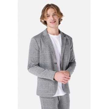 Sacou slim fit cu model in carouri