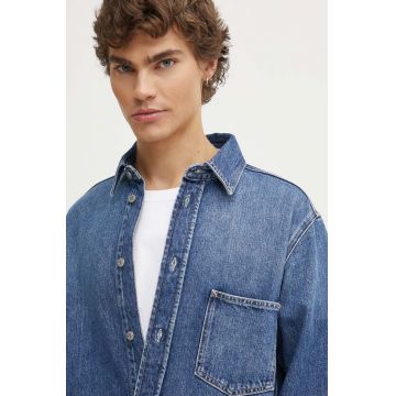 Samsoe Samsoe camasa jeans SADAMON barbati, cu guler clasic, regular, M24200010