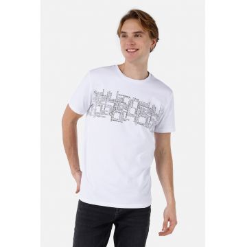 Tricou cu decolteu la baza gatului si logo Tricou cu decolteu la baza gatului si logo