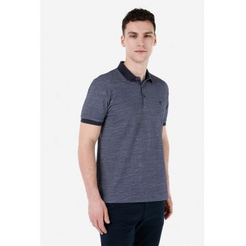 Tricou polo texturat - Bleumarin