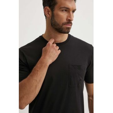 Vilebrequin tricou din bumbac TITAN barbati, culoarea negru, neted, TTNU0P00