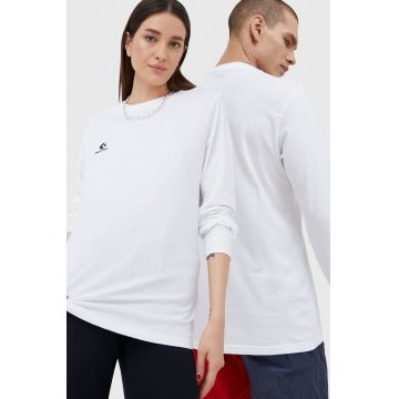 Converse longsleeve din bumbac culoarea alb, neted 10023872.A01-WHITE