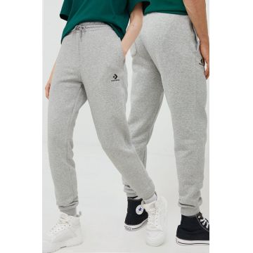 Converse pantaloni de trening culoarea gri, neted