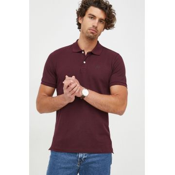 GAP tricou polo barbati, culoarea bordo, neted