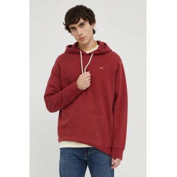 Levi's hanorac de bumbac barbati, culoarea bordo, neted