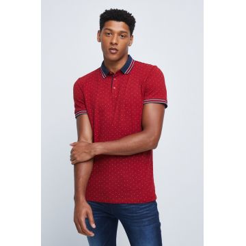 Medicine tricou polo barbati, culoarea bordo, modelator