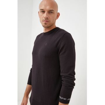 Pepe Jeans pulover din amestec de lana barbati, culoarea negru, light