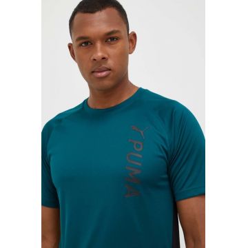 Puma tricou de antrenament Fit culoarea verde, cu imprimeu