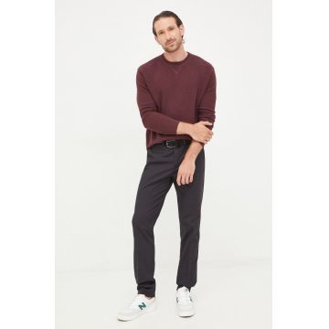 Sisley pantaloni barbati, culoarea negru, drept